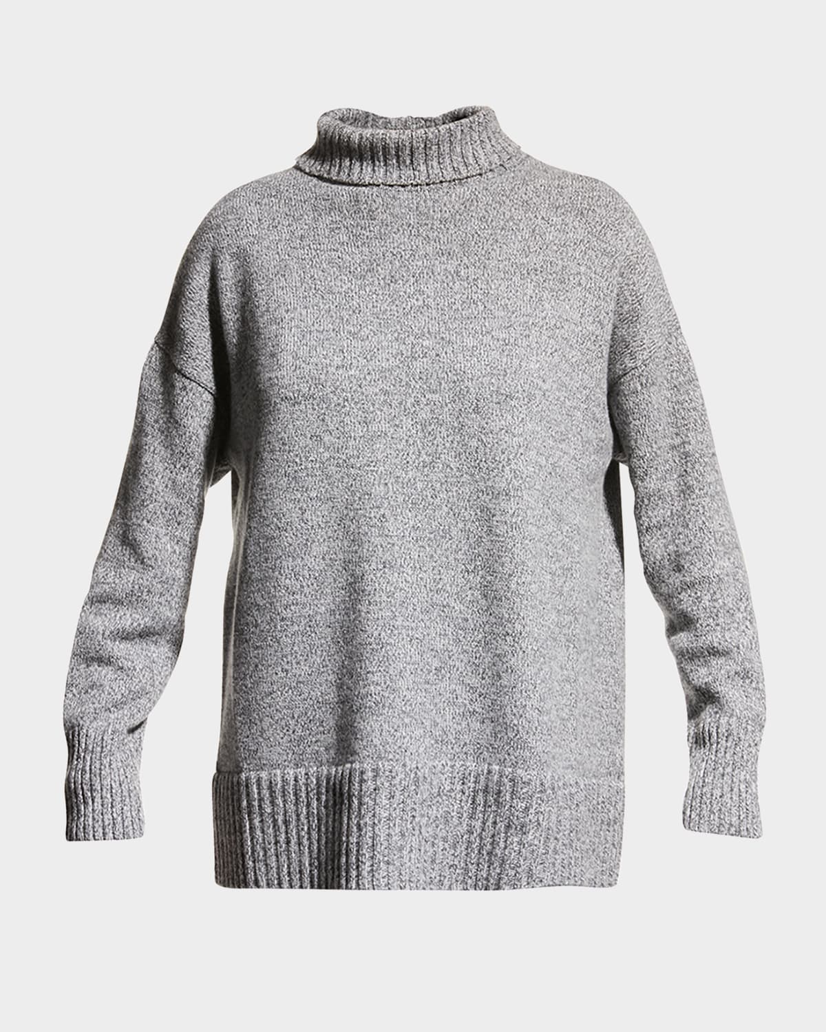 Lafayette 148 Chine 3-ply Cashmere Stand-collar Sweater In Blue Iris