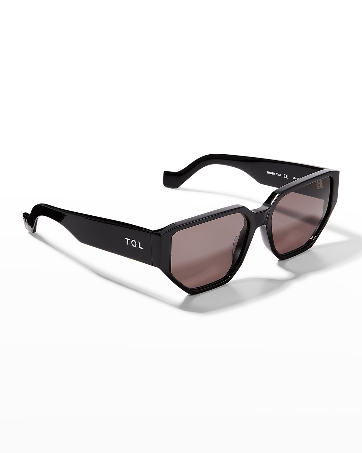 Tol Eyewear In A Corner Rectangle Acetate Sunglasses In 138 Noir