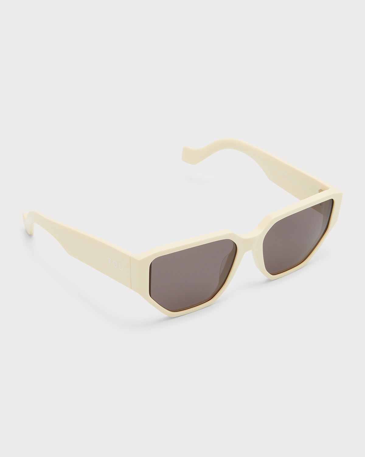 Tol Eyewear In A Corner Rectangle Acetate Sunglasses In Meringue