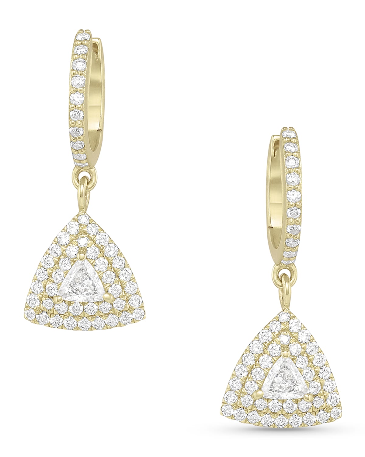 Dominique Cohen Trillion Diamond Drop Earrings