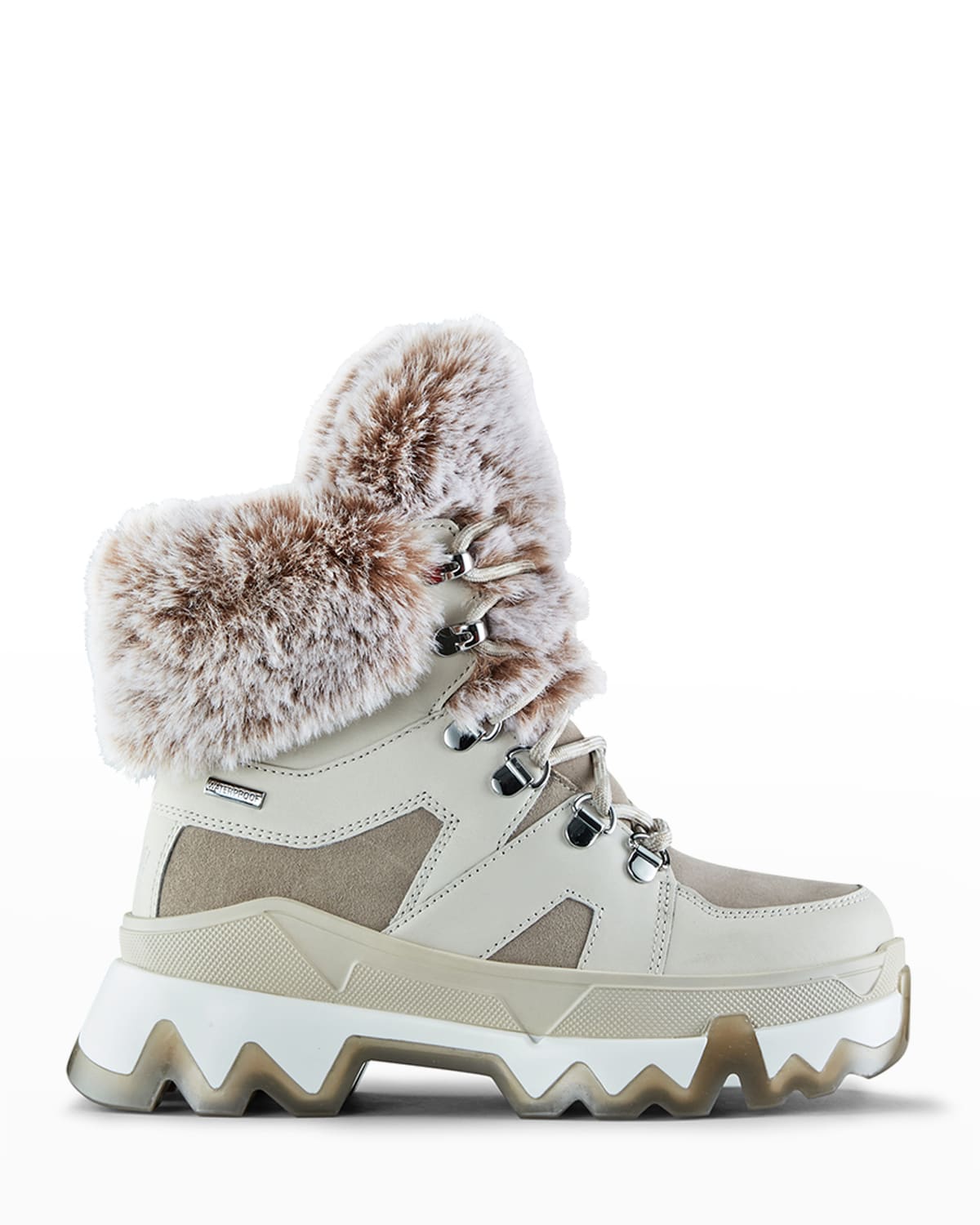 Cougar Warrior Mix-Leather Snow Boots w/ Faux-Fur Trim