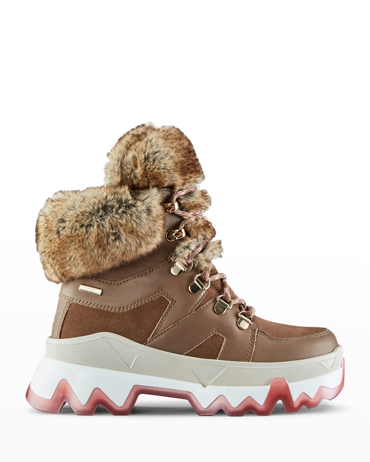 Cougar Warrior Mix-Leather Snow Boots w/ Faux-Fur Trim