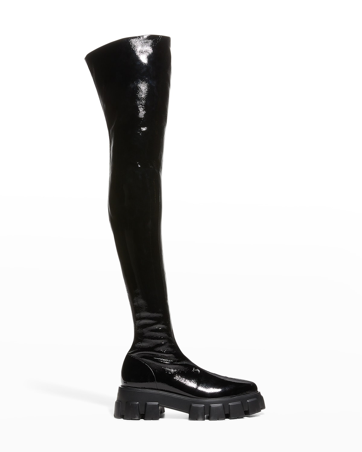 Monolith Patent Over-The-Knee Boots