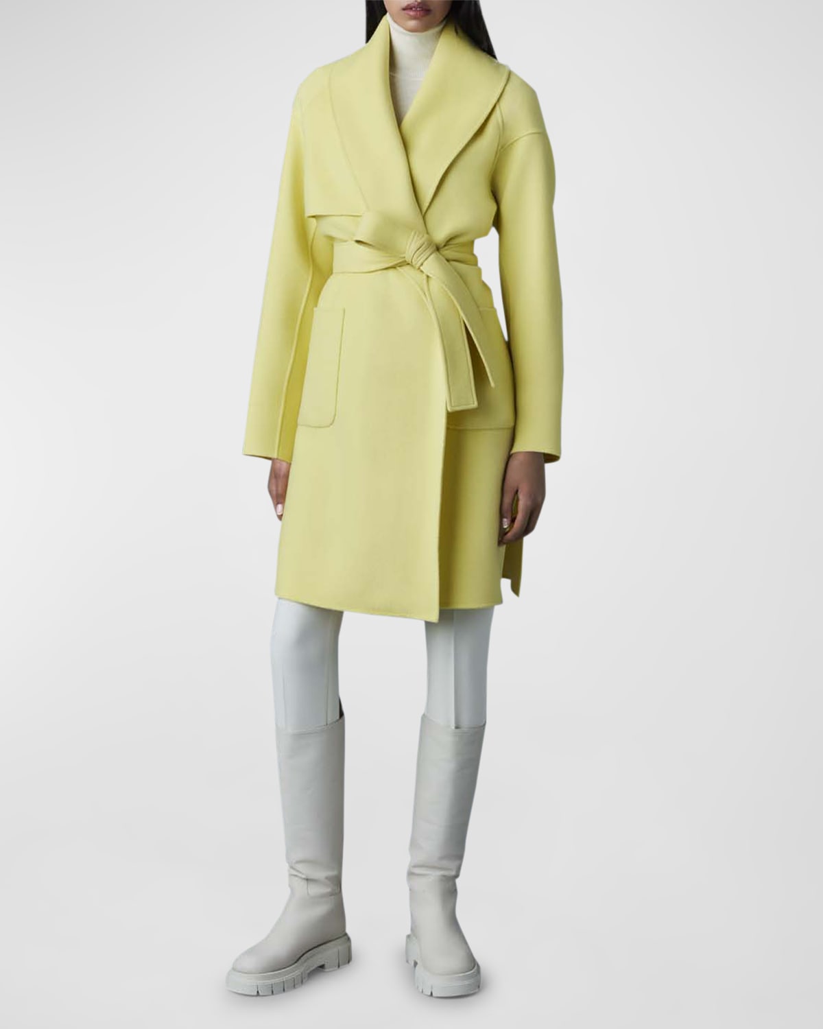 MACKAGE THALIA BELTED WOOL COAT