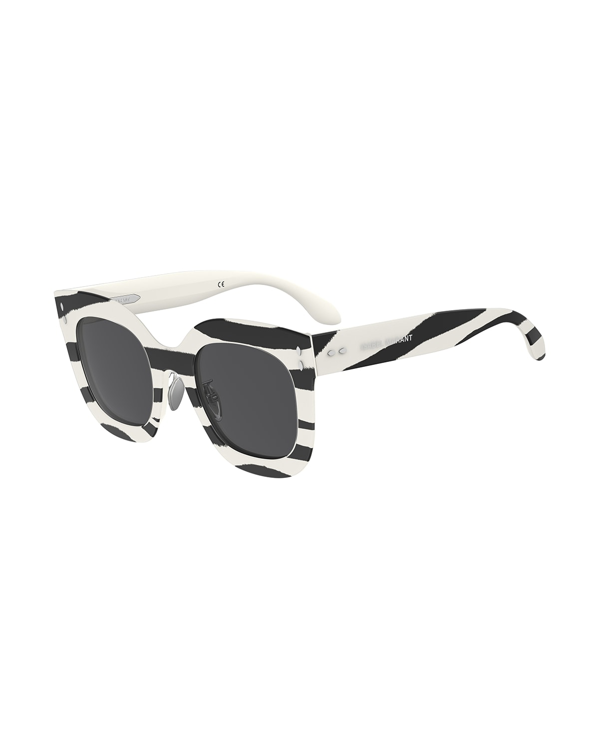 Isabel Marant Oversized Square Acetate Sunglasses In White / Black