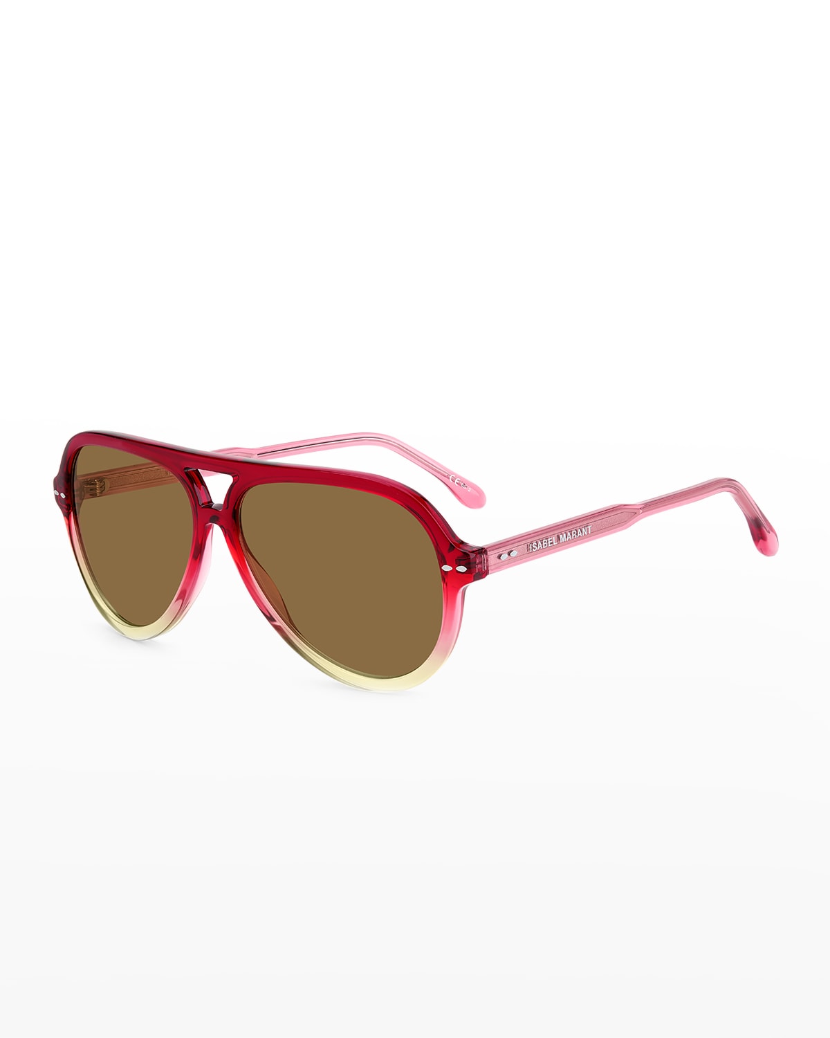 Isabel Marant 59mm Gradient Aviator Sunglasses In Red / Yellow