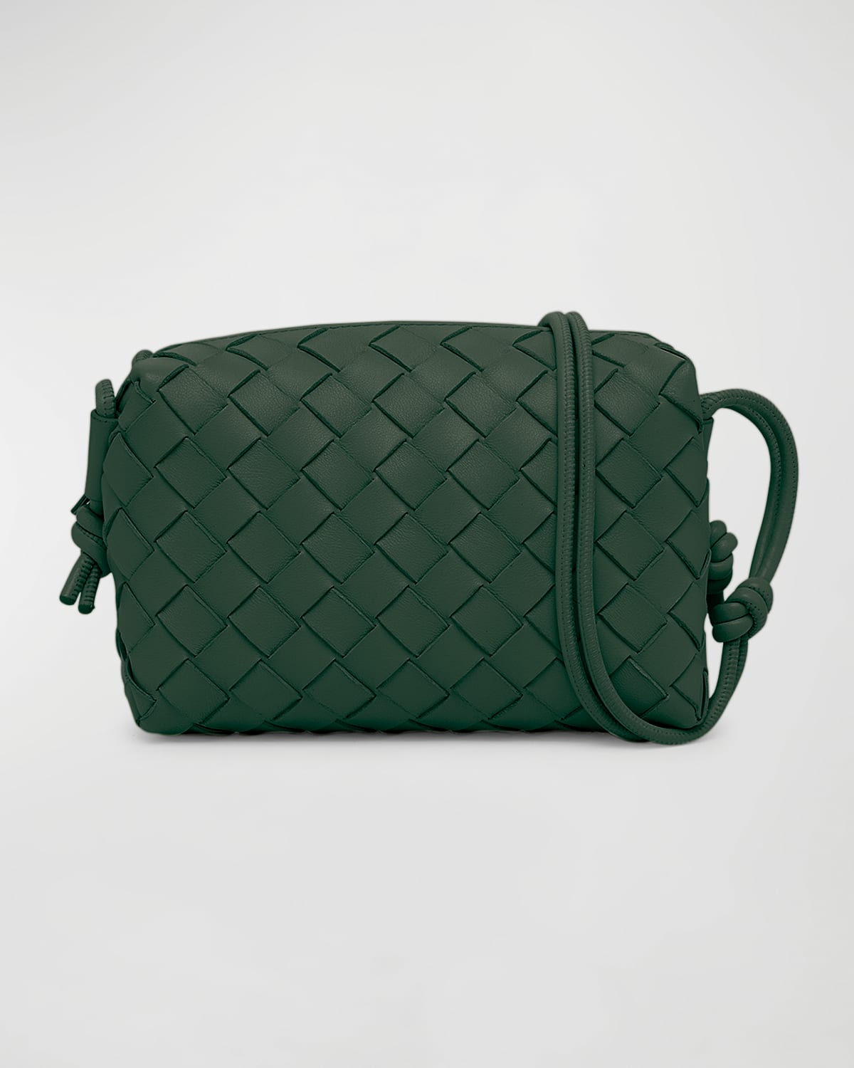 Bottega Veneta Mini Loop Camera Bag In Emerald Green-gol