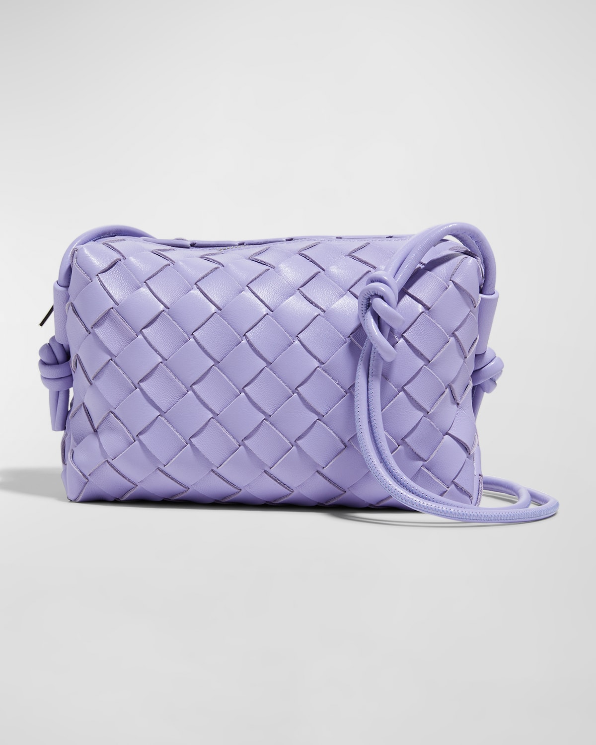 Bottega Veneta Loop Mini Intrecciato Crossbody Bag In Wisteria