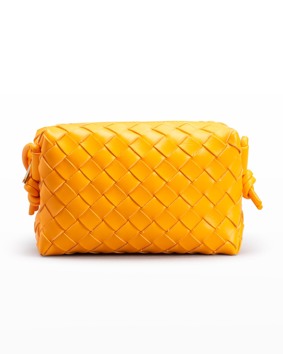Bottega Veneta Loop Mini Intrecciato Crossbody Bag In Tangerine