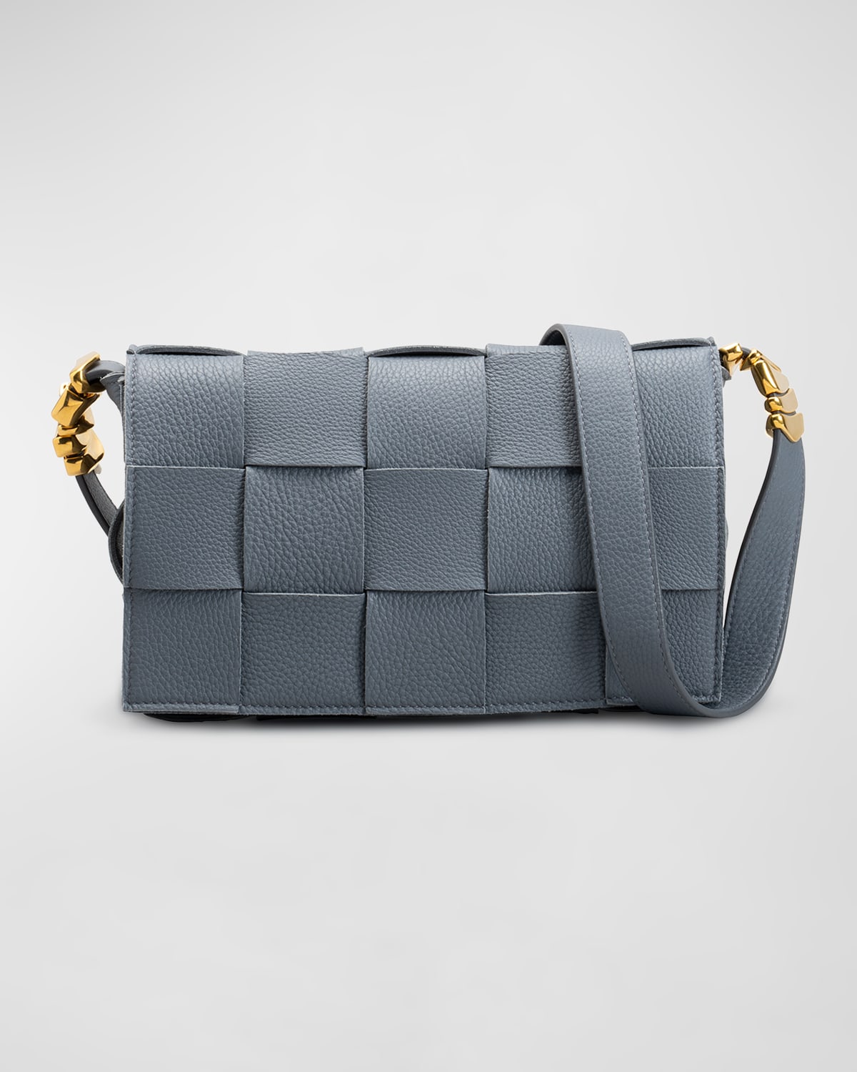 Bottega Veneta Cassette Intrecciato Leather Crossbody Bag In 7716 Cob-gold