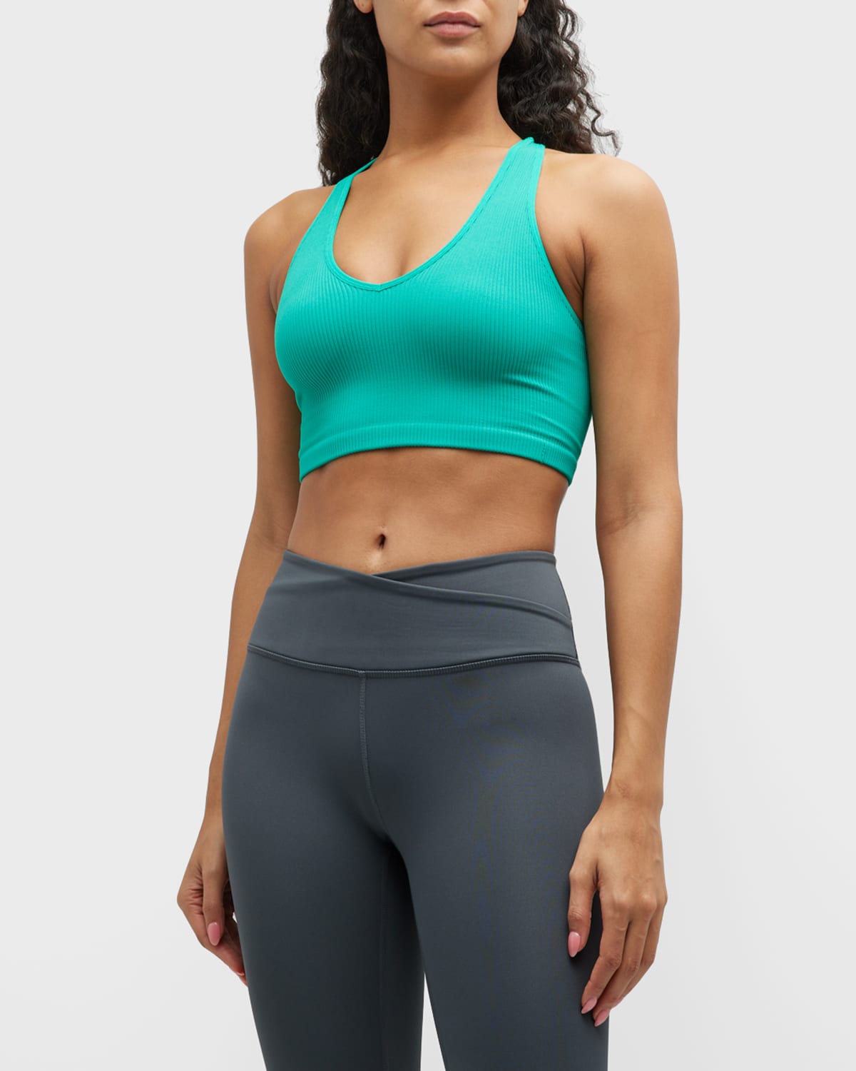 Free People Solid Rib Brami Yoga Crop Top