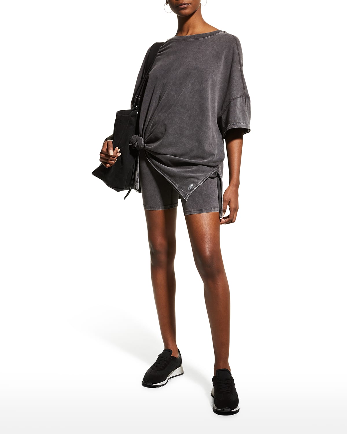 FP MOVEMENT BY FREE PEOPLE HOT SHOT REVERSIBLE TEE & BIKER SHORTS SET 