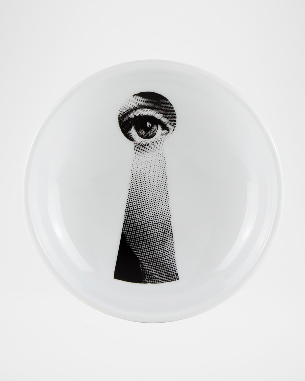 Fornasetti Tema E Variazioni N14 Keyhole Round Ashtray In Blackwhite
