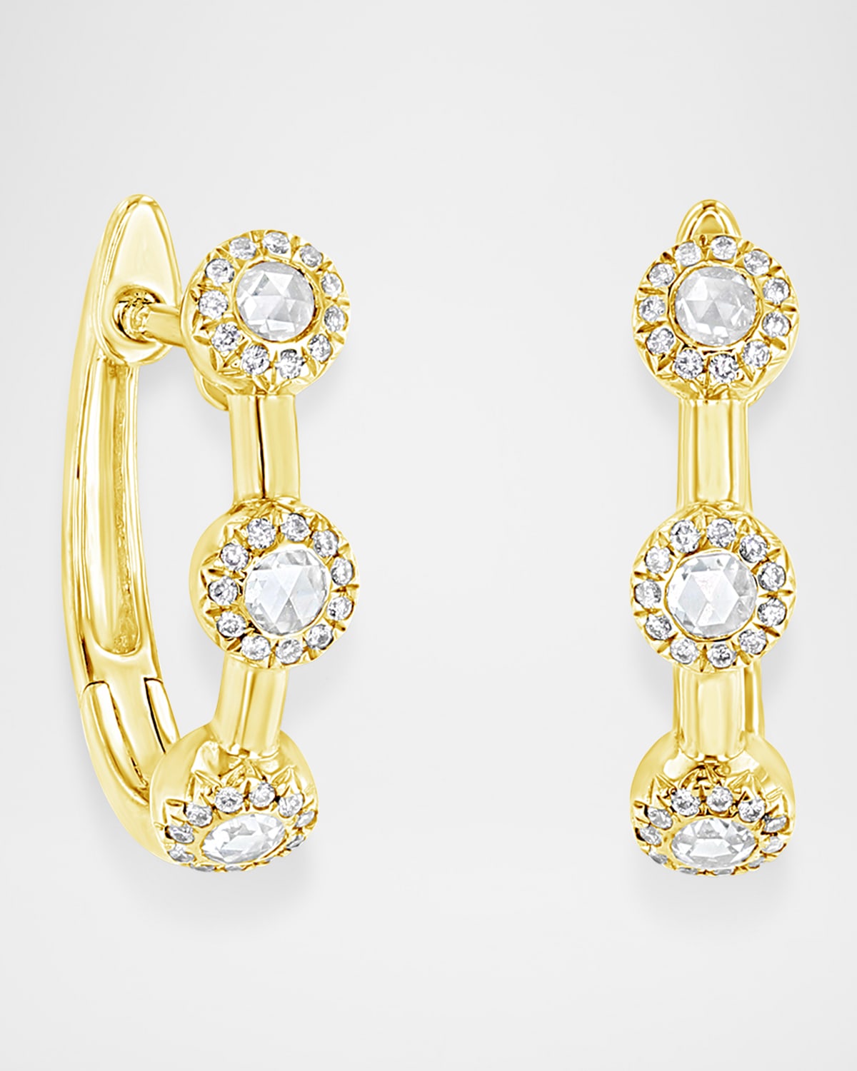18K Yellow Gold Diamond Huggie Earrings, 0.23ctw