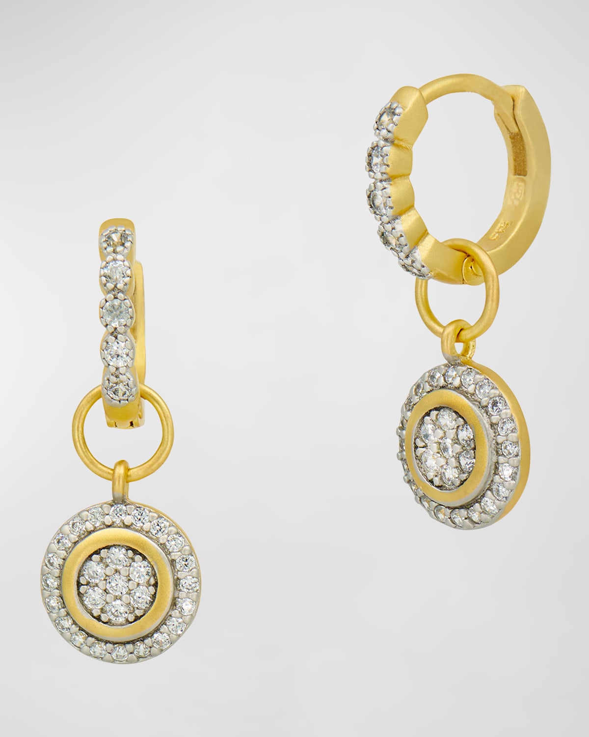 Freida Rothman Glistening Charm Mini Hoop Earrings In Gold And Silver