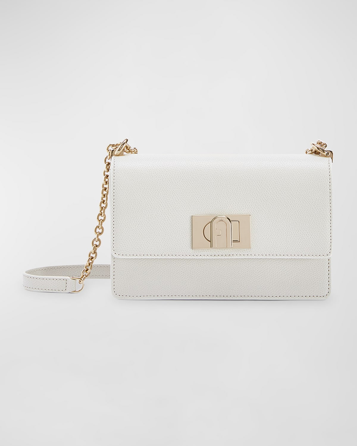 Furla 1927 Mini Leather Crossbody Bag In Marshmallow