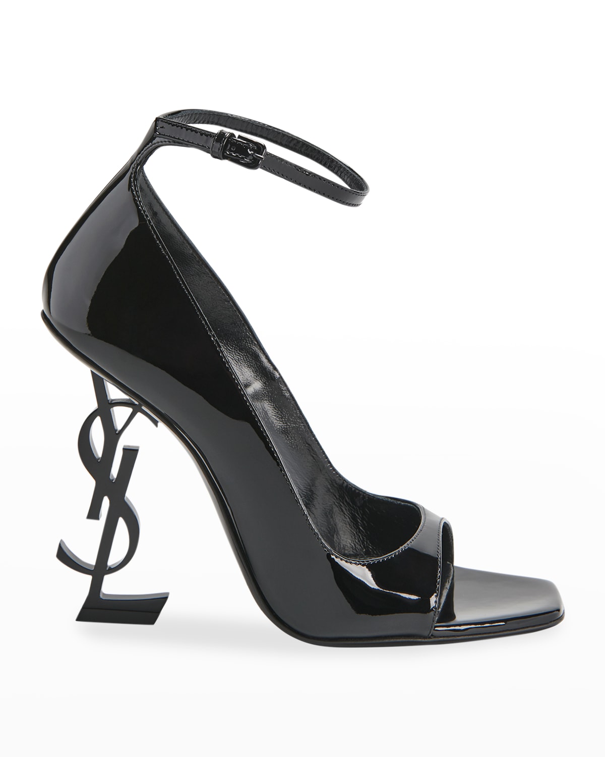 Saint Laurent Opyum Patent YSL Logo-Heel Sandals