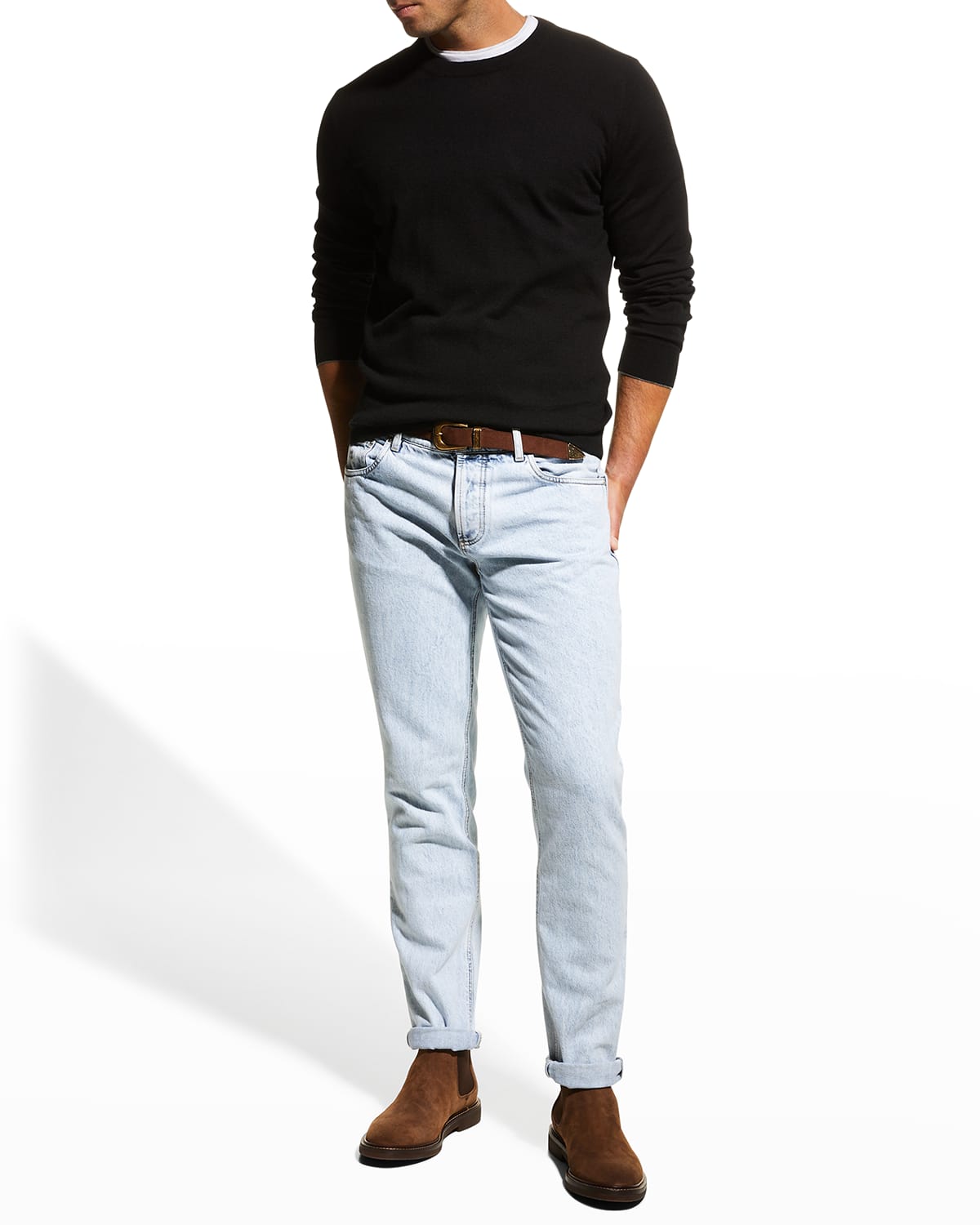 Brunello Cucinelli Long-sleeved Cashmere Polo In Black