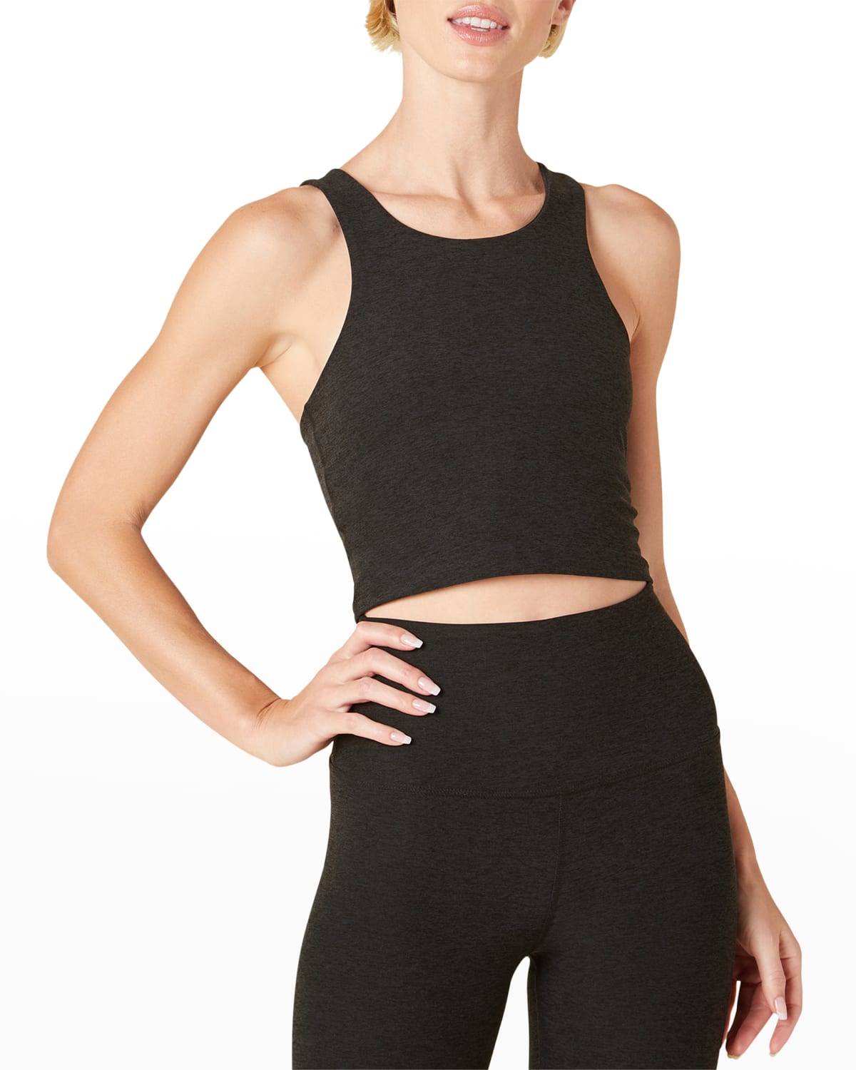 Beyond Yoga Spacedye Studio Cropped Tank In Darkest Night