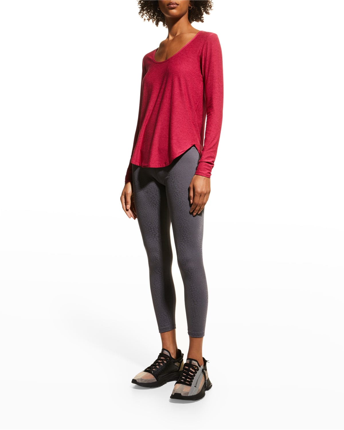 Beyond Yoga Scooped Long-Sleeve Pullover Top