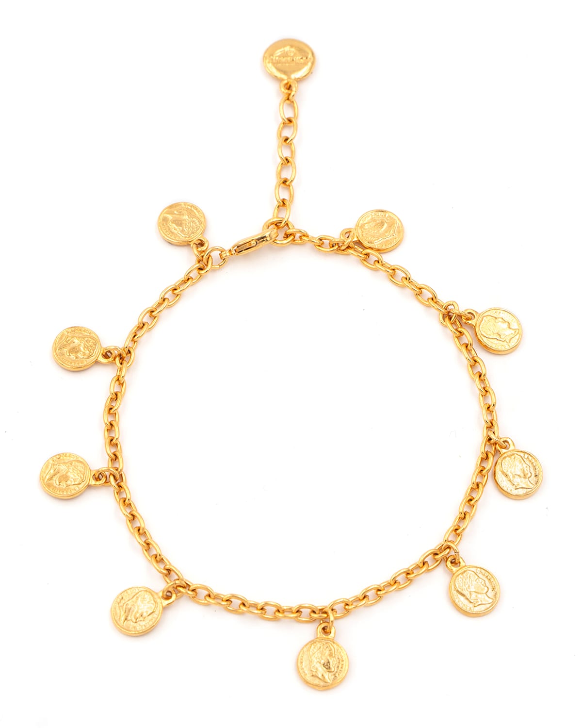 Ben-amun Small Coin Chain Ankle Bracelet