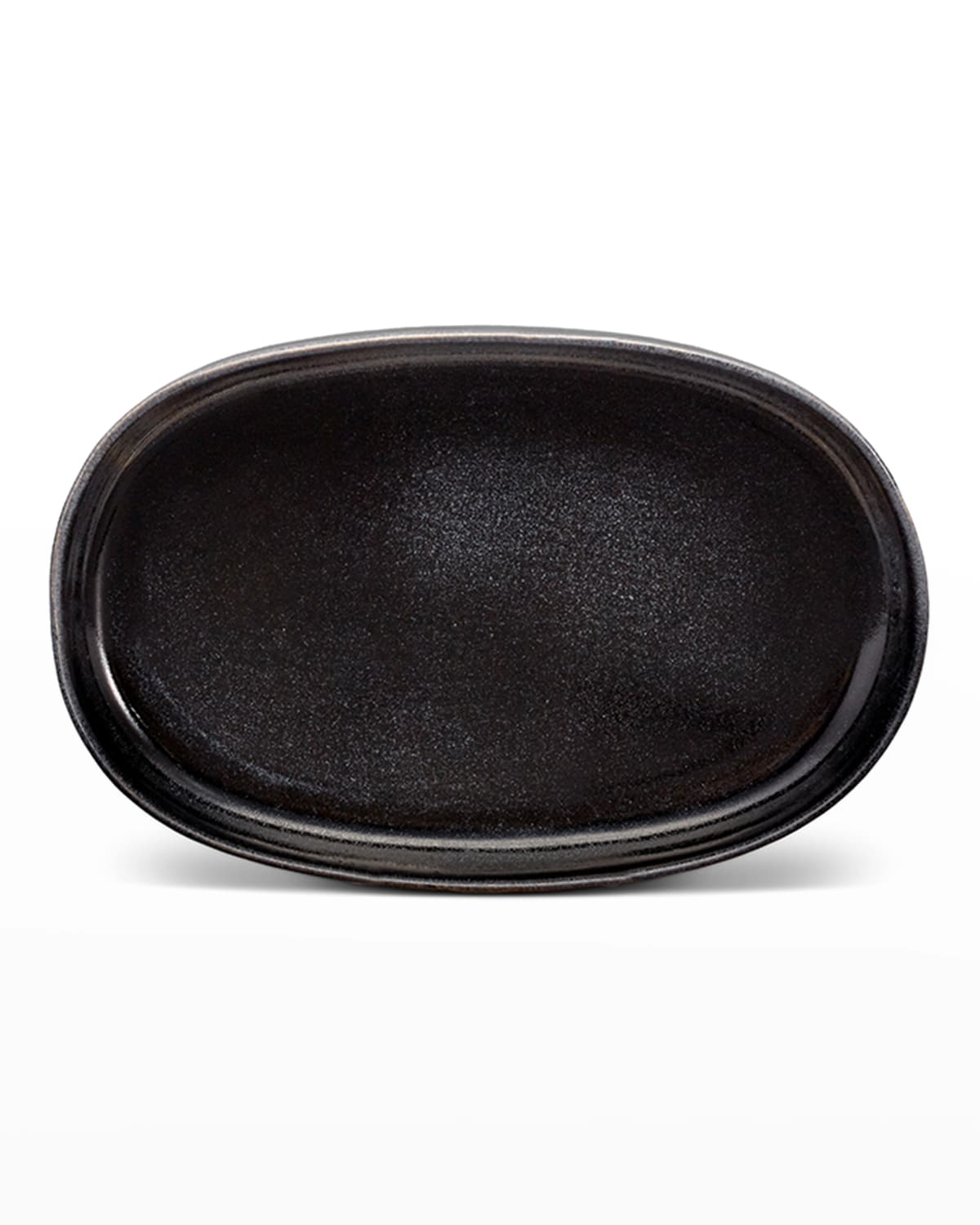 Shop L'objet Terra Small Oval Platter In Black