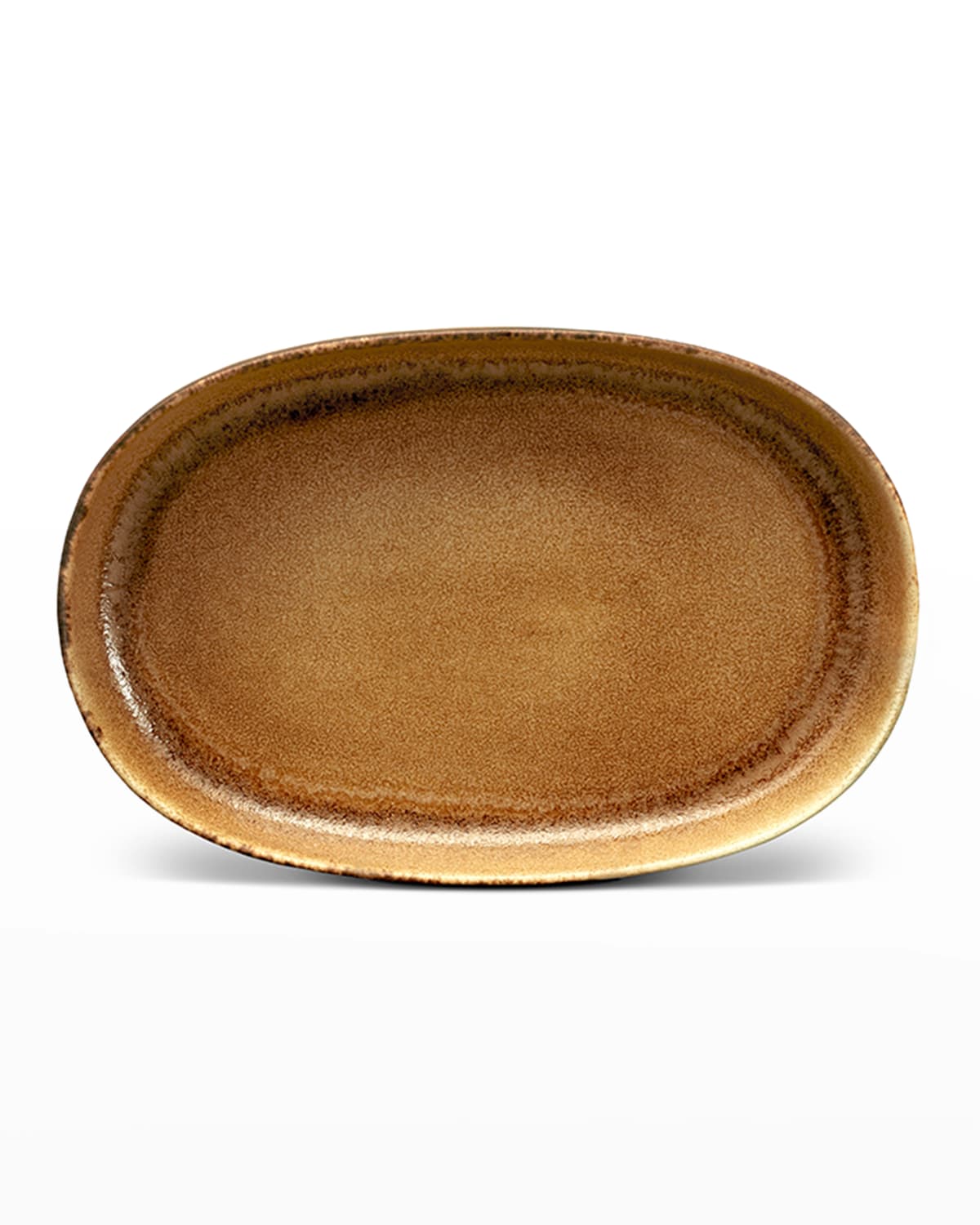 Shop L'objet Terra Small Oval Platter In Brown