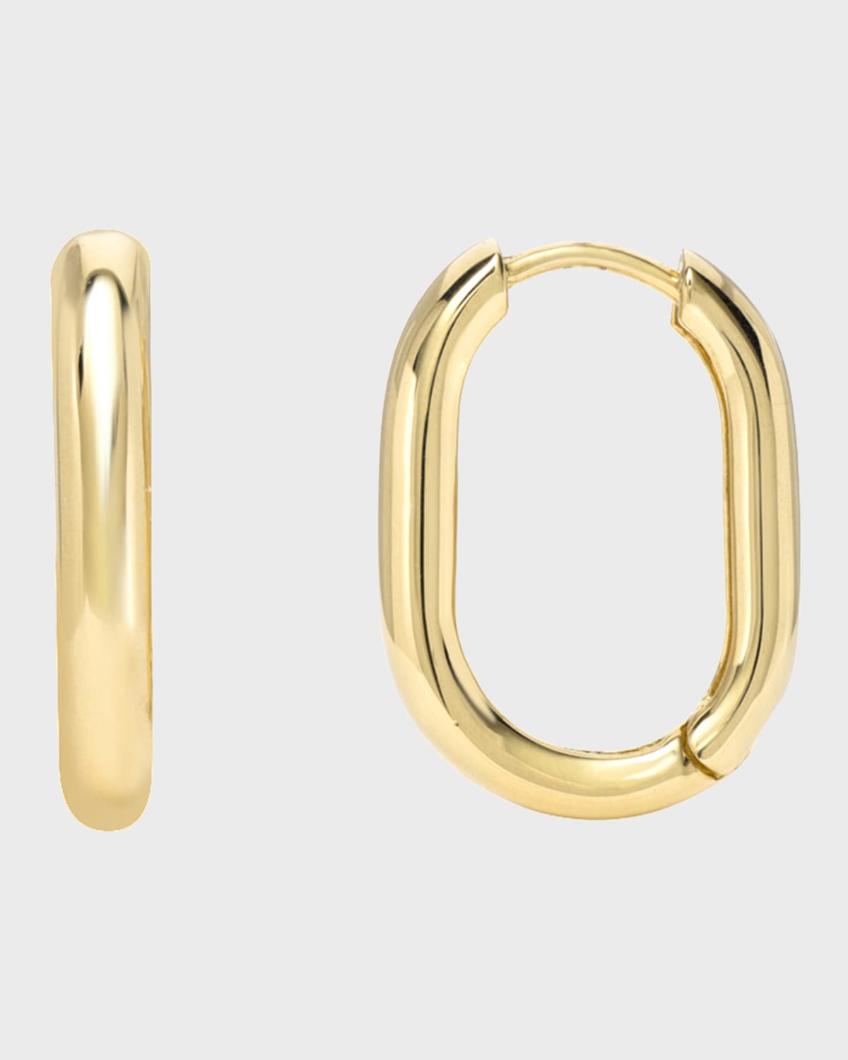 Zoe Lev Jewelry 14k Gold Thick Oval Hoop Earrings