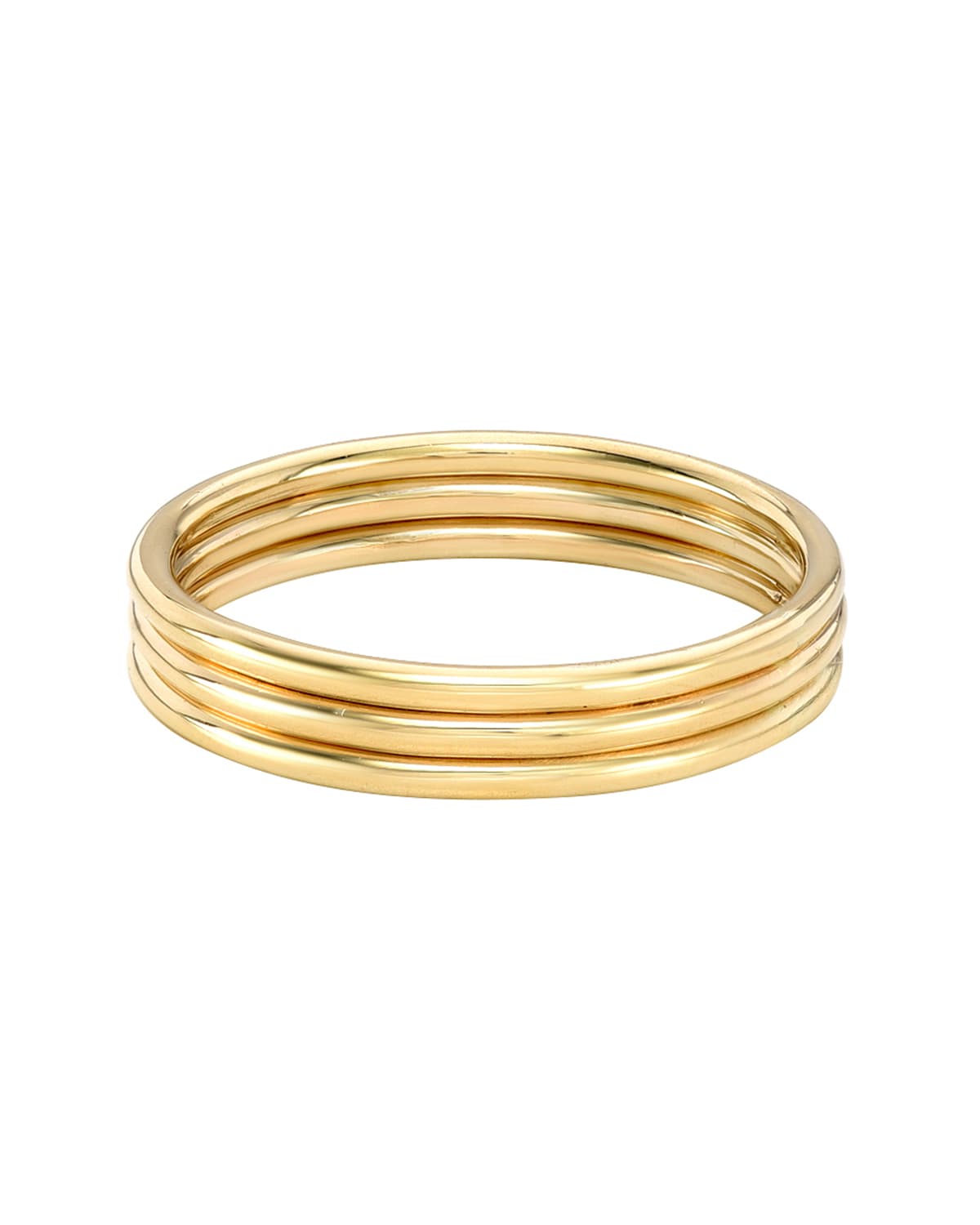 14k Gold Trio Band Ring, Size 6 and 7