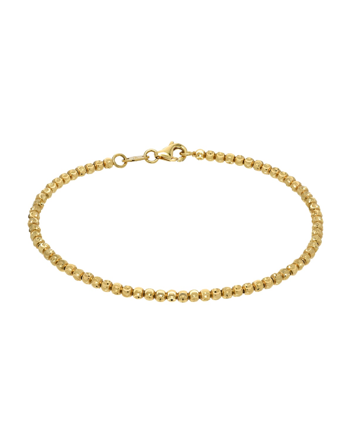 14k Gold Diamond-Cut Bead Bracelet
