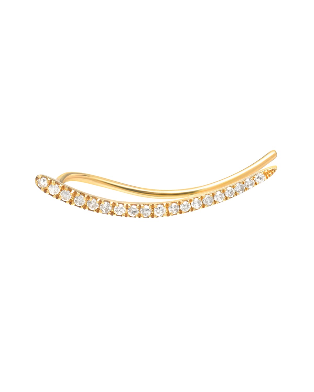 14k Gold Diamond Ear Crawler, Single, Left