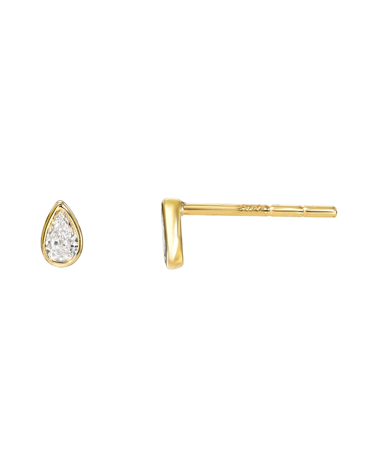 Shop Zoe Lev Jewelry 14k Gold Pear Bezel Diamond Stud Earrings