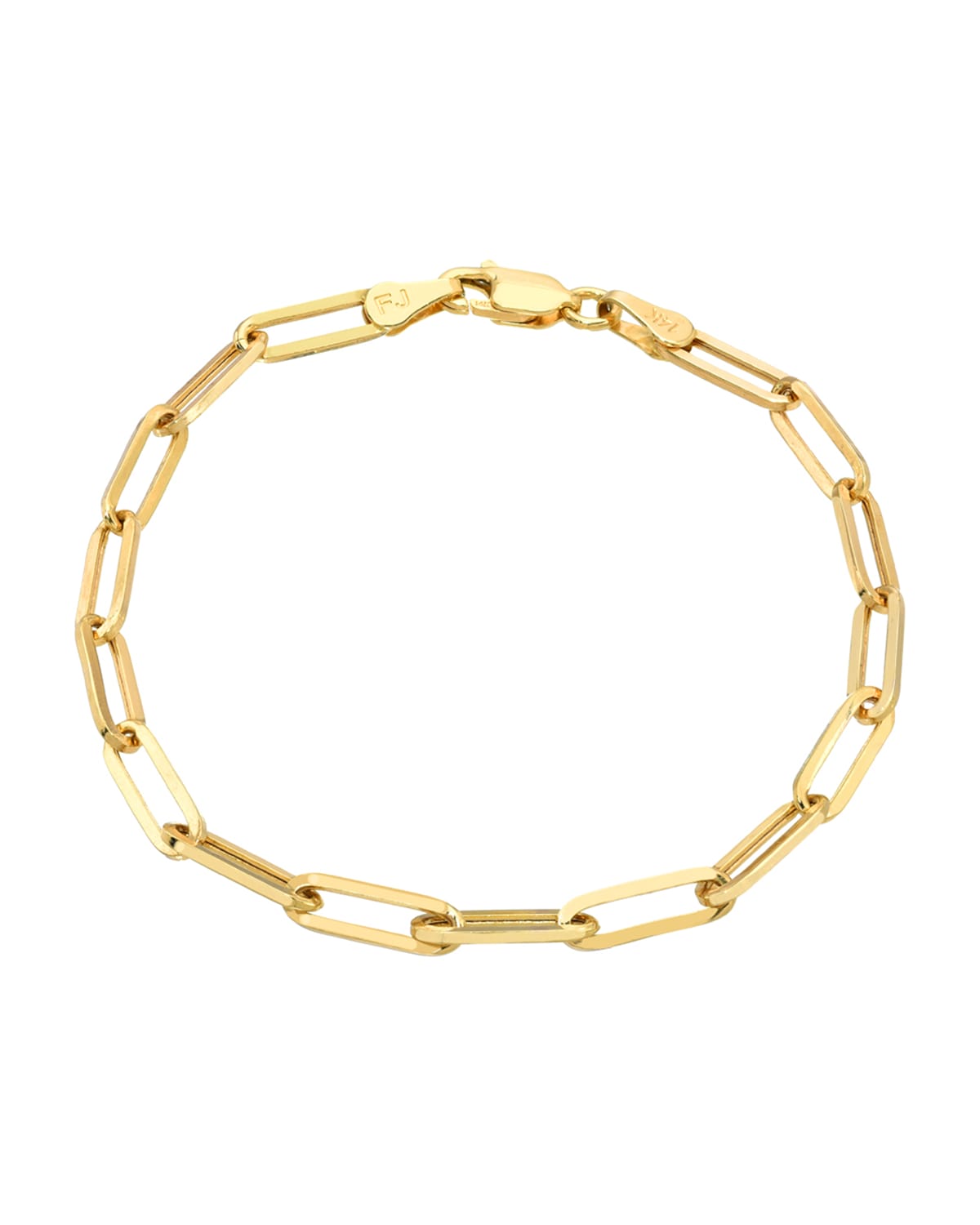 14k Gold Large Paper Clip Chain Bracelet