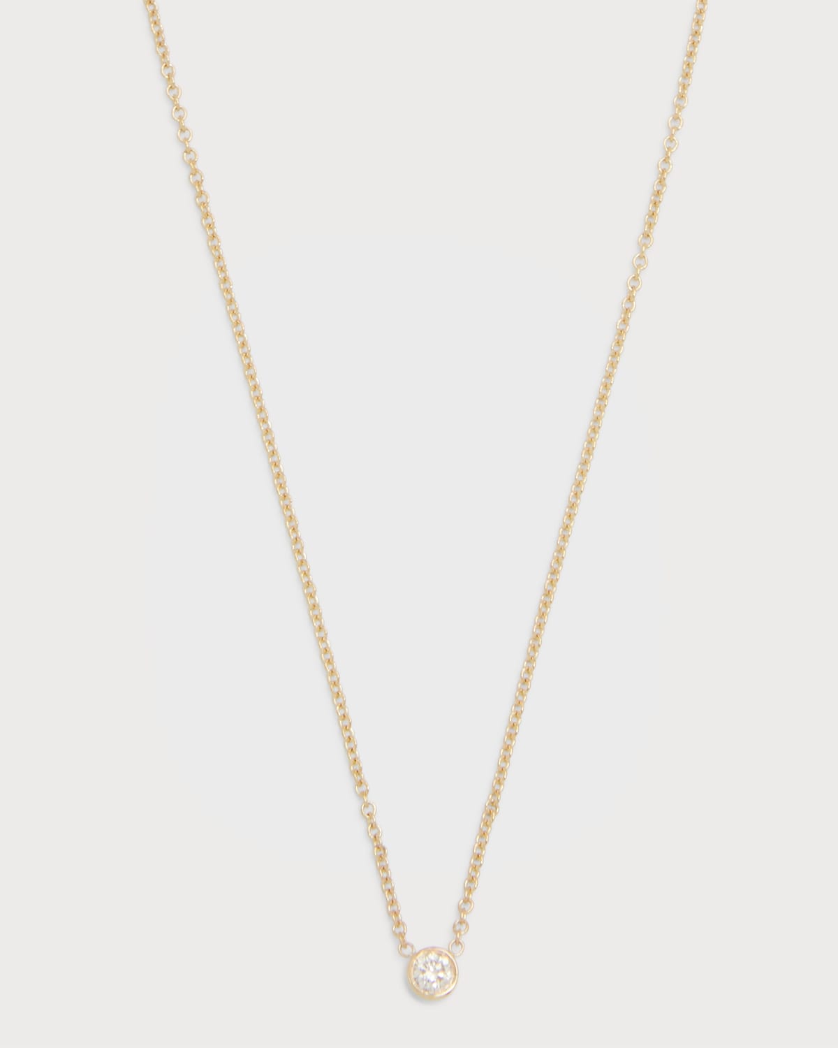 Zoe Lev Jewelry 14k Gold Small Bezel Diamond Necklace