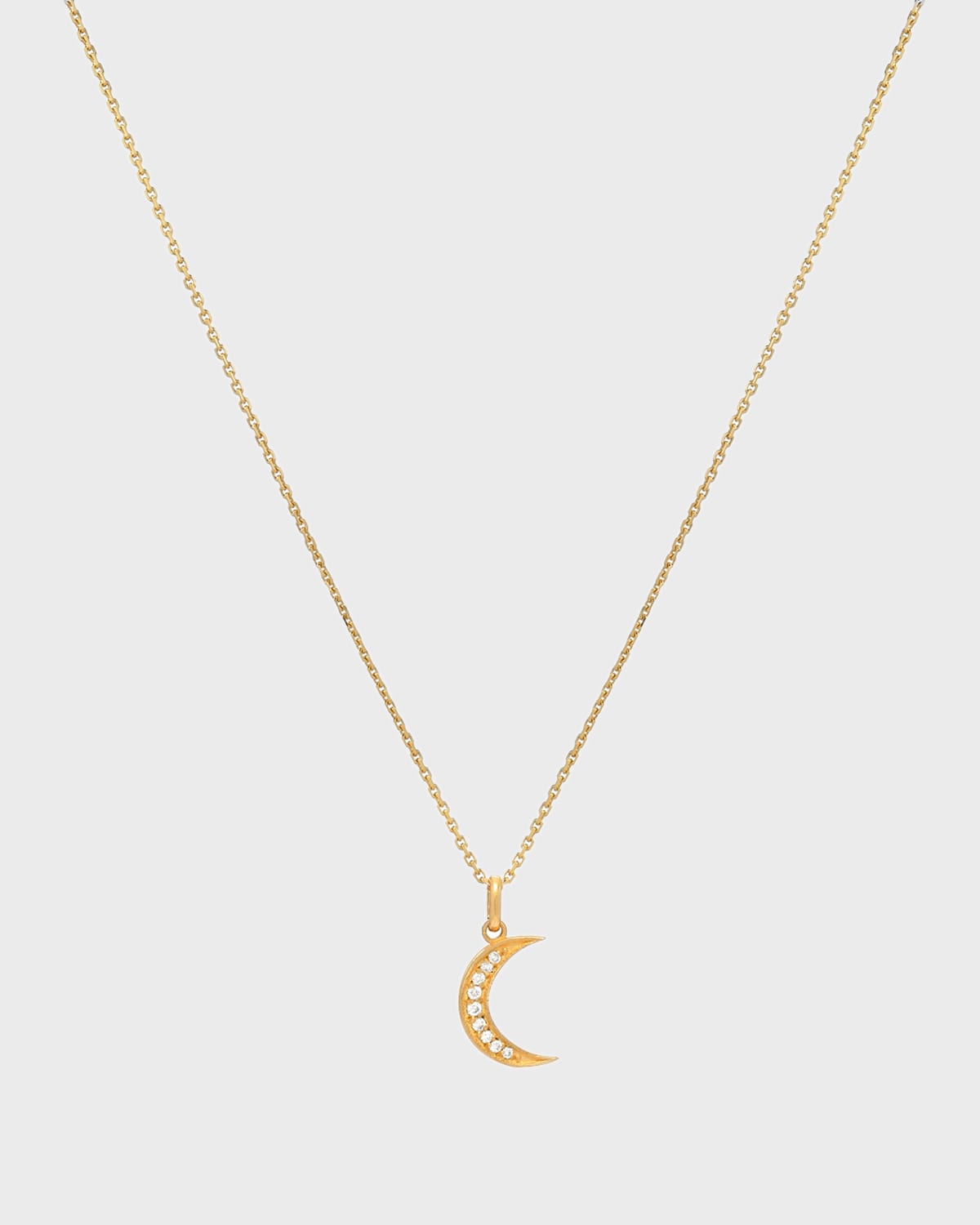 14k Gold Diamond Moon Necklace