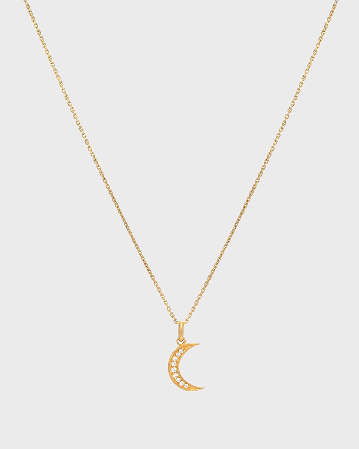 Zoe Lev Jewelry 14k Gold Diamond Moon Necklace