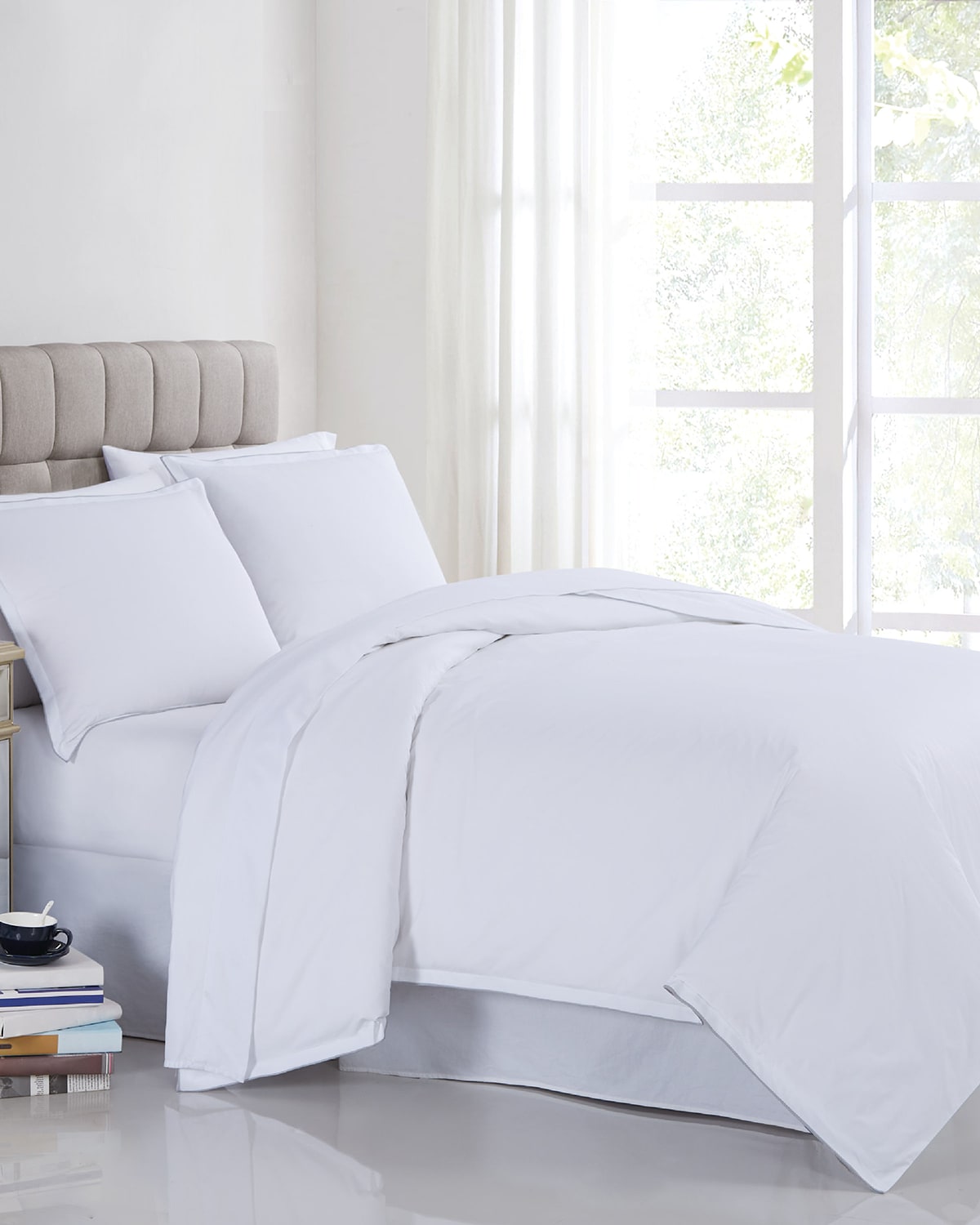 CHARISMA 3-PIECE 400-THREAD COUNT PERCALE KING DUVET SET, WHITE