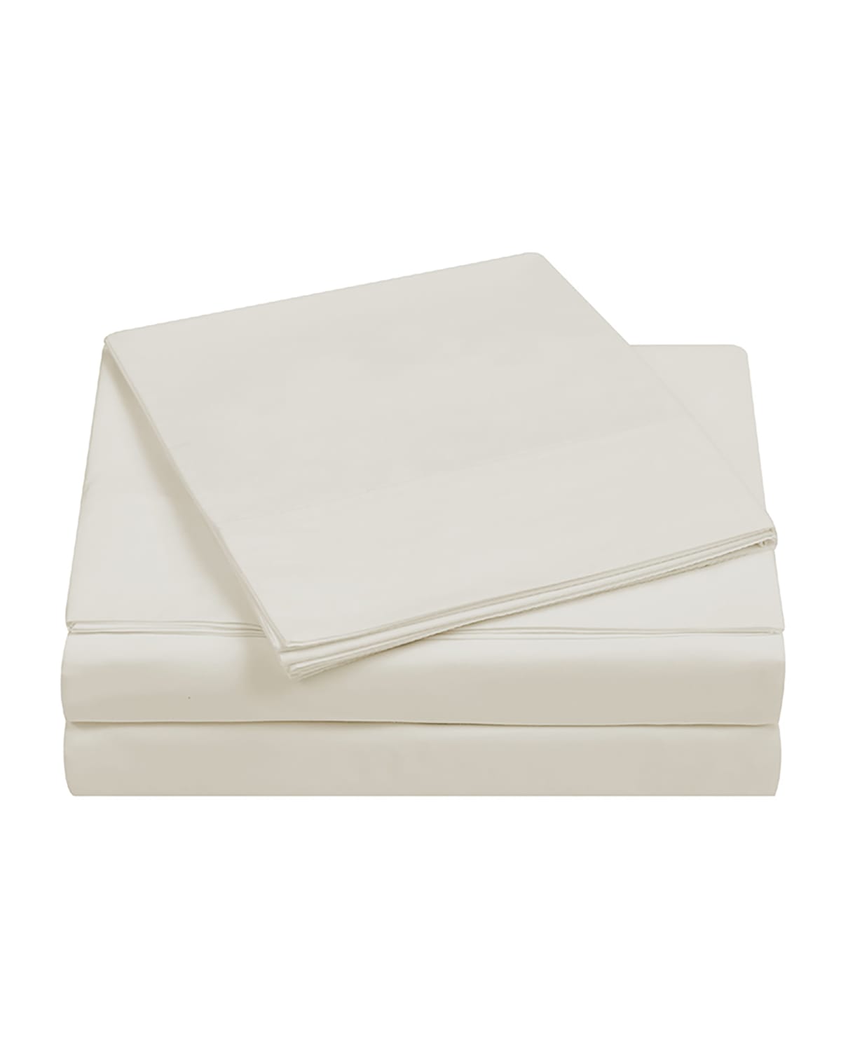 Charisma 400-thread Count Percale Standard Pillowcase Set, Vanilla Ice In White