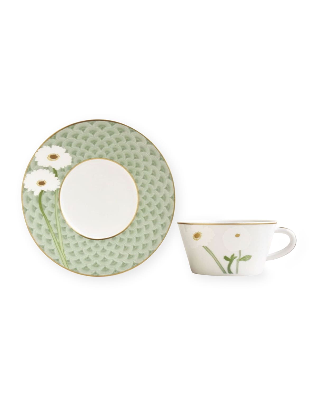 Shop Bernardaud Priana Tea Saucer In White/green