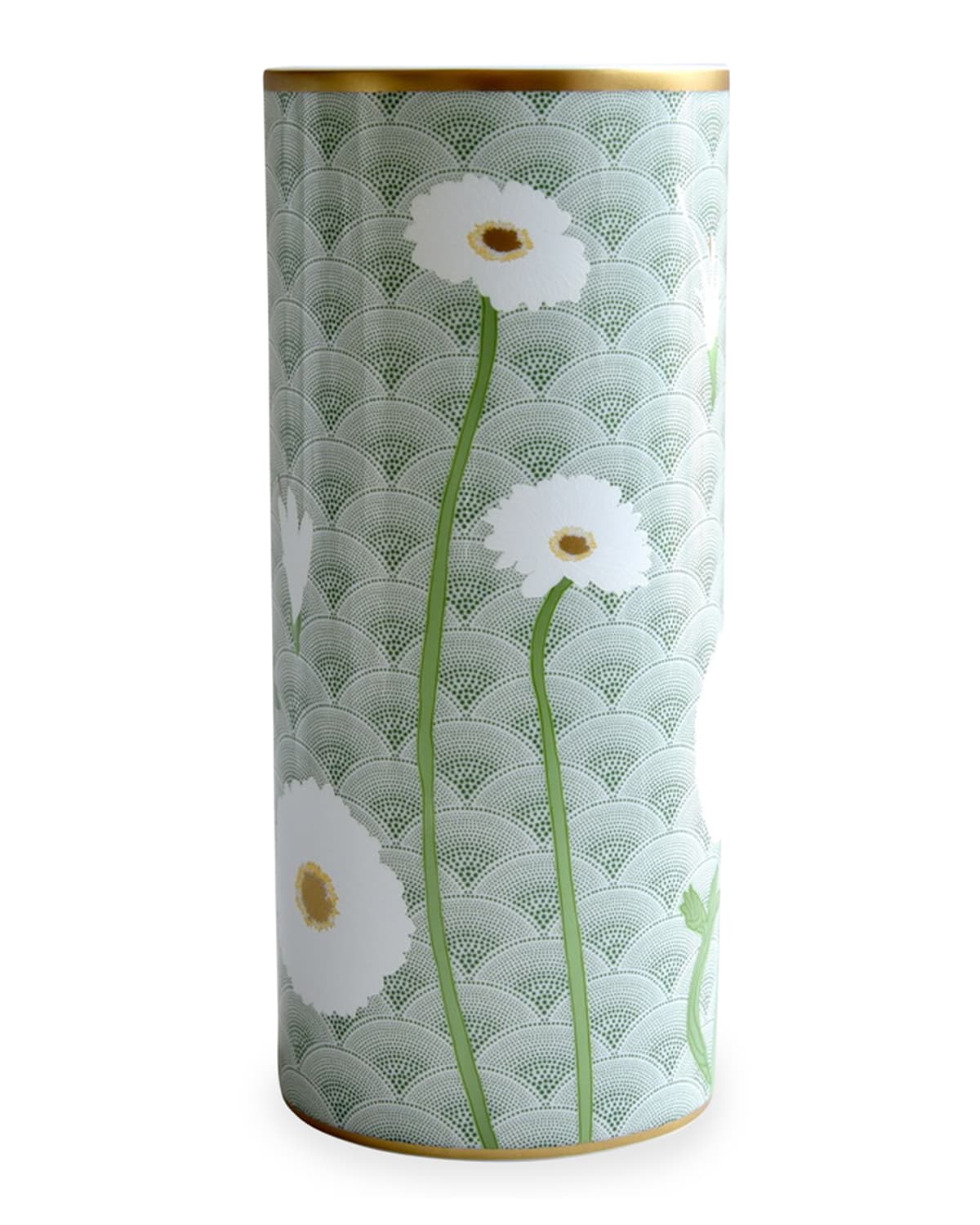 Shop Bernardaud Priana Tube Vase In White/green