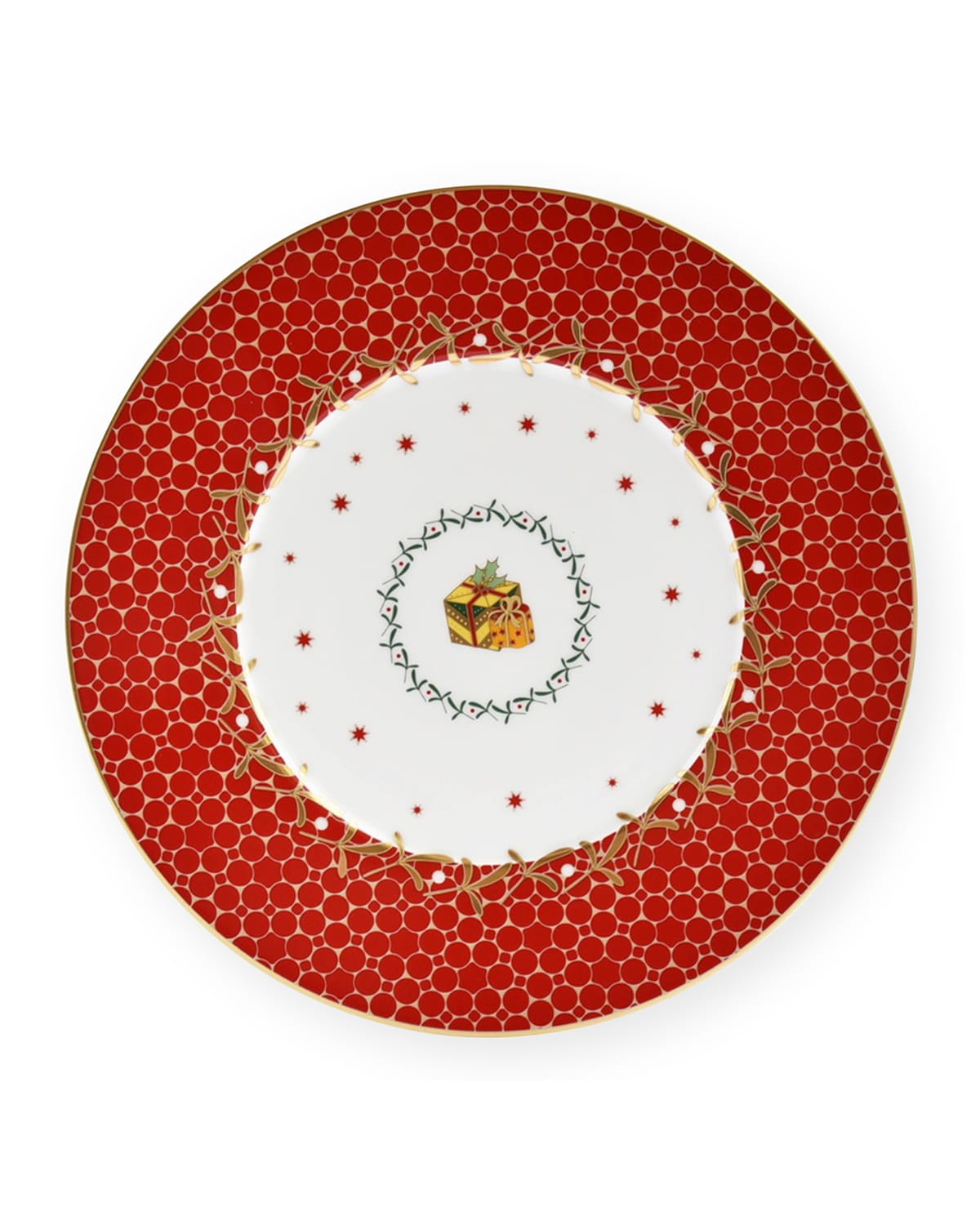 Shop Bernardaud Noel Red Sleigh Salad Plate, 8.5" In White/red
