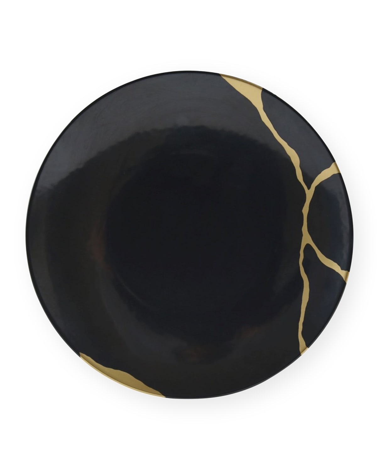 Shop Bernardaud Kintsugi Charbon Coupe Salad Plate, 8.3" In Black/gold