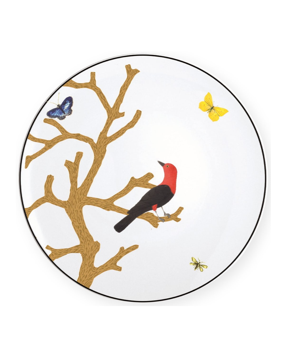 Shop Bernardaud Aux Oiseaux Coupe Bread & Butter Plate In White/multi