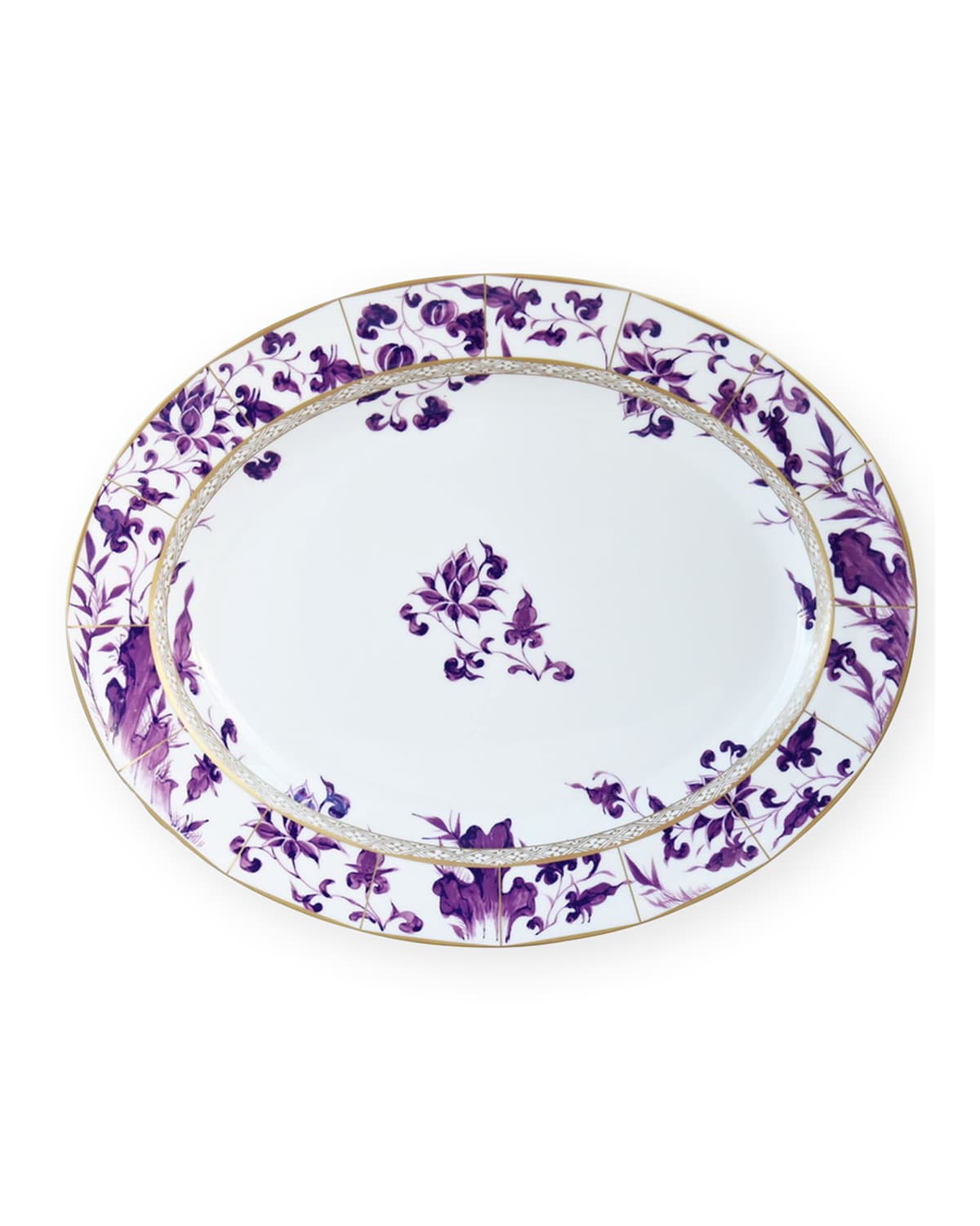 Shop Bernardaud Prunus Oval Platter, 15" In White/purple