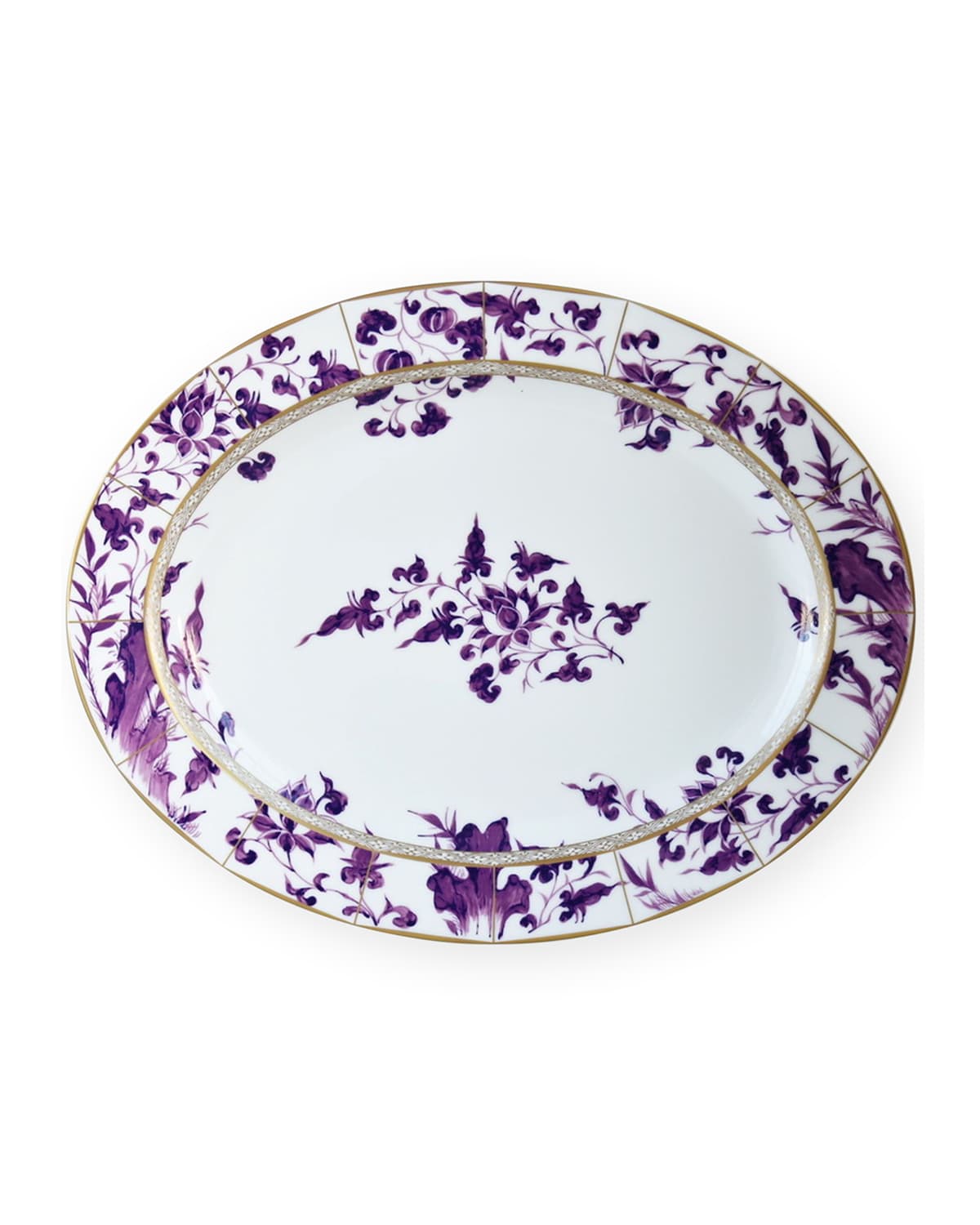 Shop Bernardaud Prunus Oval Platter, 13" In White/purple