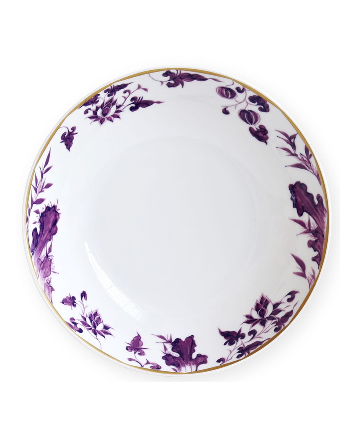 Shop Bernardaud Prunus Coupe Soup Plate, 7.5" In White/purple