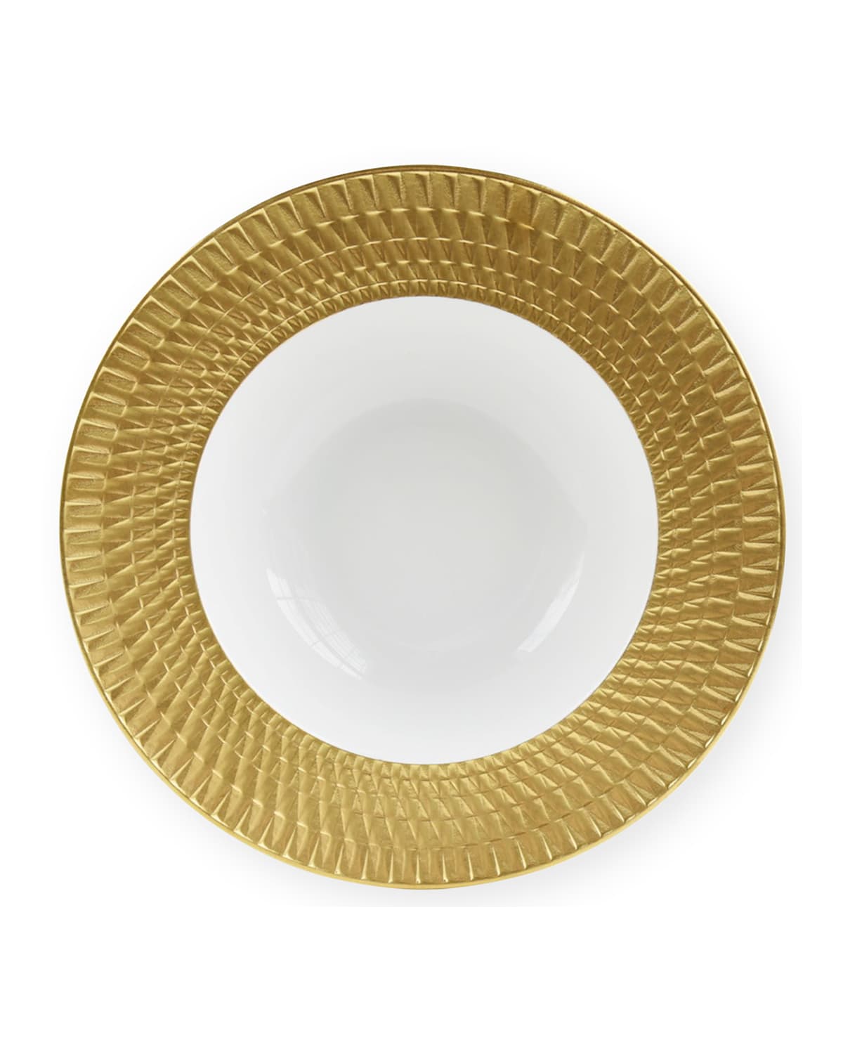 Shop Bernardaud Twist Gold Rim Soup Plate In Gold/white
