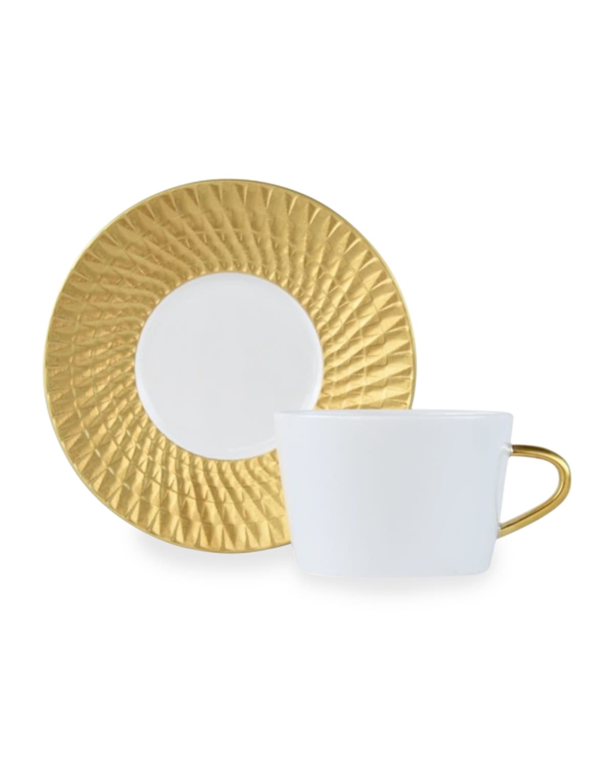 Shop Bernardaud Twist Gold Tea Cup In Gold/white