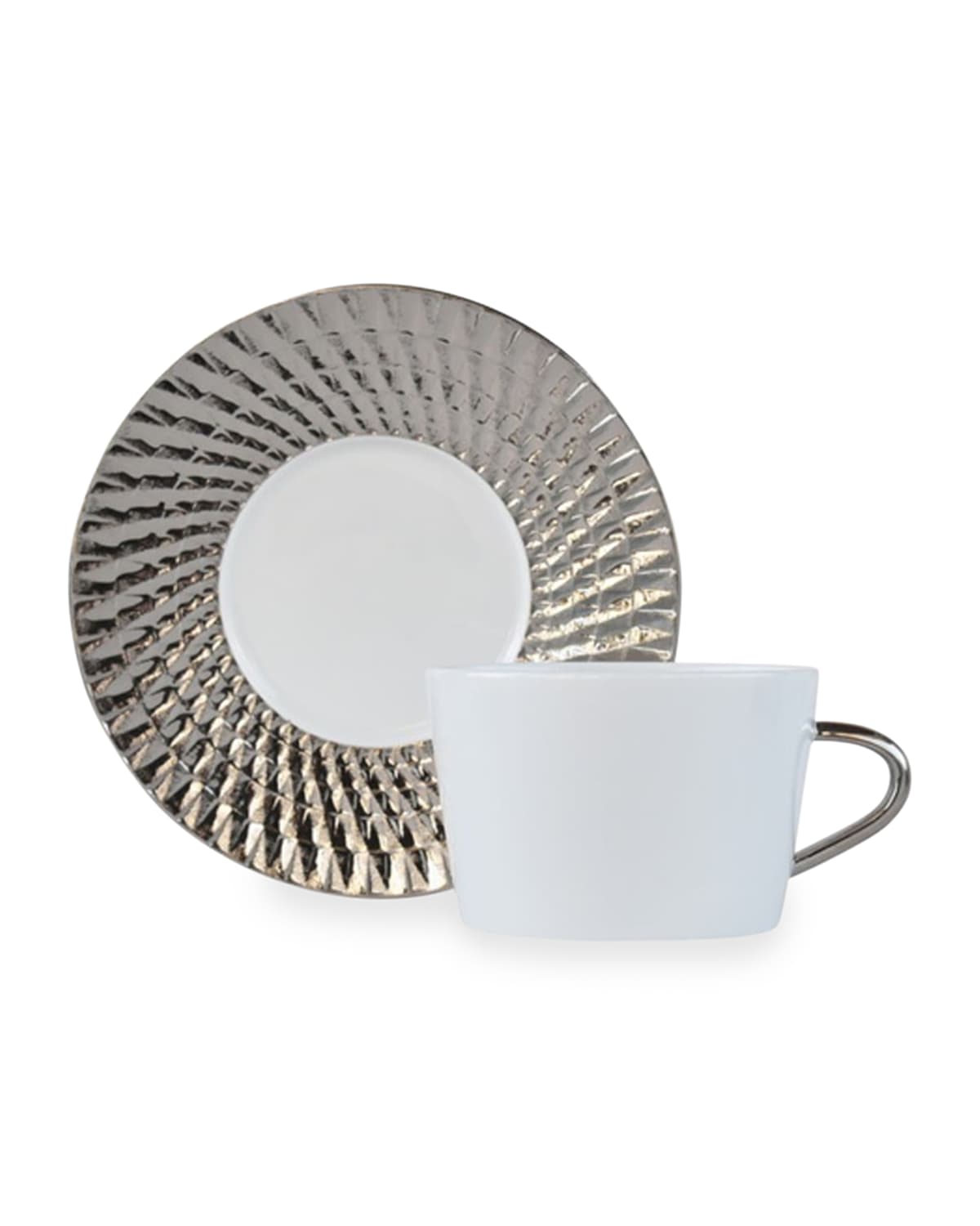 Shop Bernardaud Twist Platinum Tea Cup Only In Platinum/white