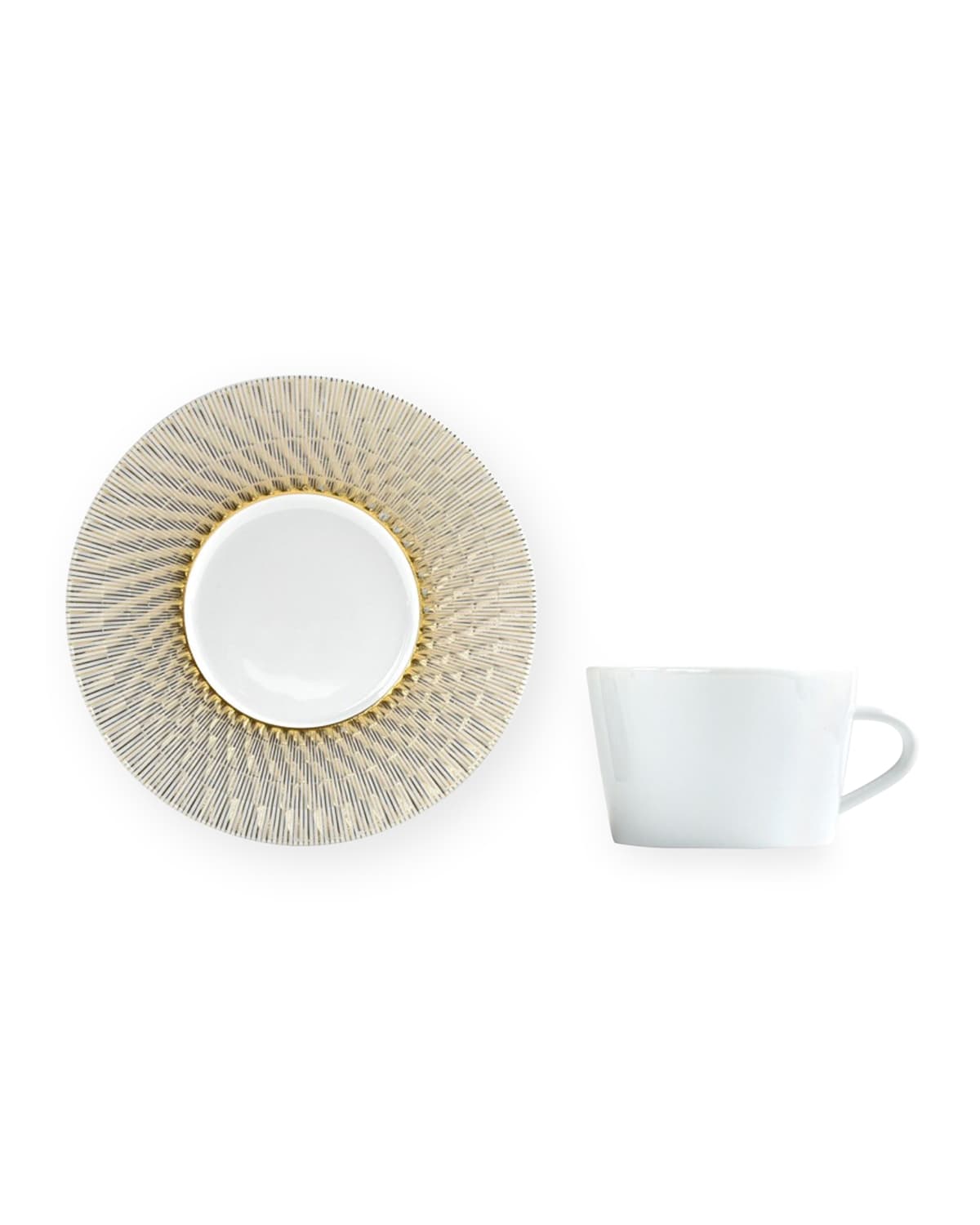 Shop Bernardaud Twist Again Tea Saucer Plate In White/gold/platin